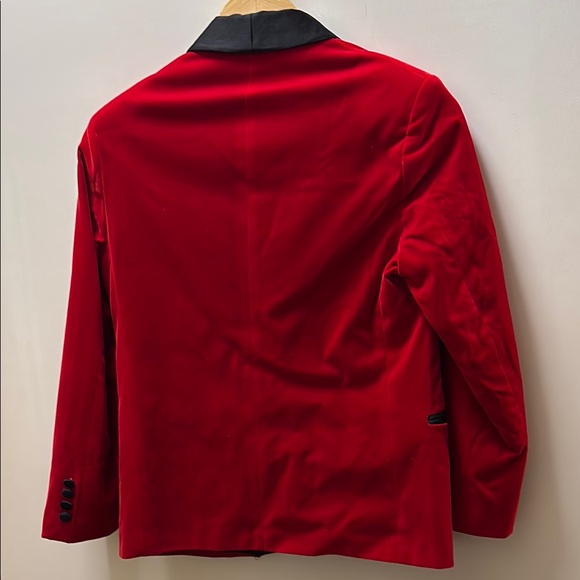 Calvin Klein Red and Black Velvet Tuxedo - Picture 4 of 6